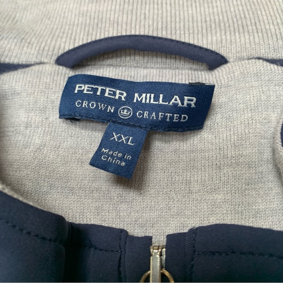 Peter Millar Vest Mens XXL 2XL Navy Blue Crown Crafted Jacket Full Zip Pockets - Picture 11 of 15